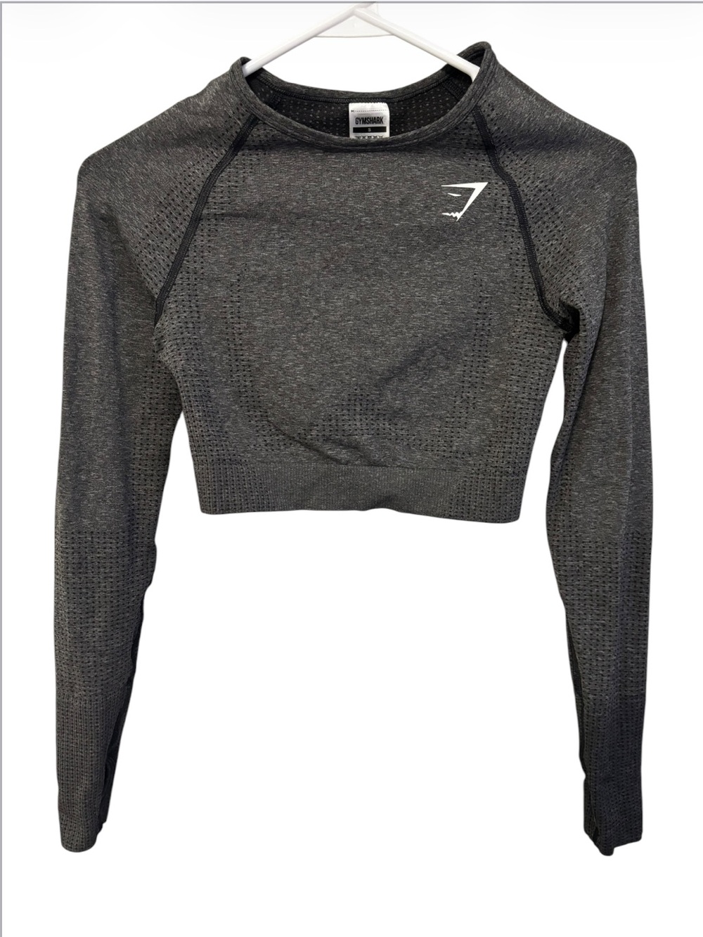 Gymshark Women's Seamless Cropped Long Sleeve Top - Charcoal Gray